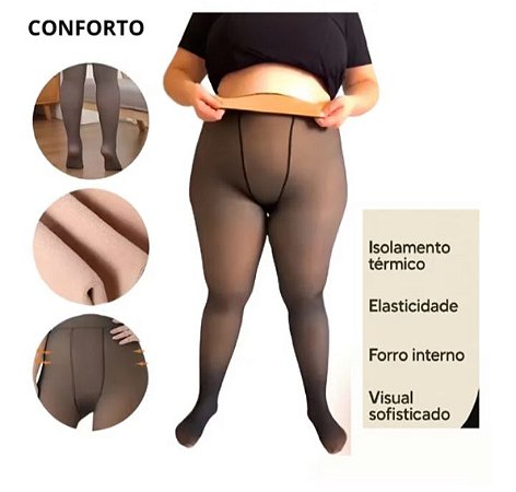 Meia calça térmica, plus size.