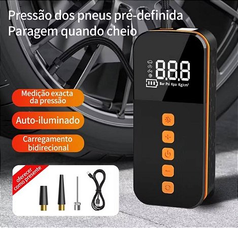 Bomba de ar portátil, bomba de ar sem fio, adequada para pneus.