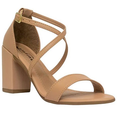 Sandália salto bloco, 7 cm, tamanho 36.