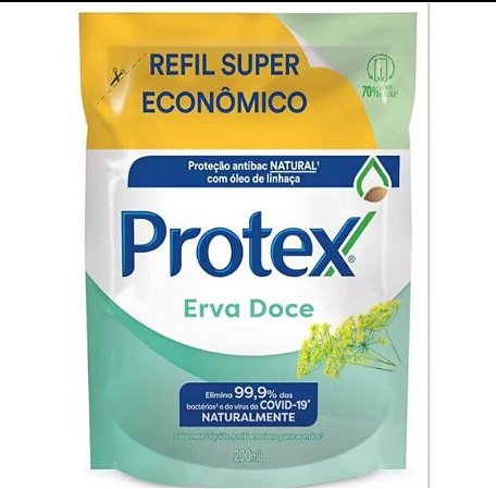 Sabonete líquido Protex erva doce 200 mL, refil.