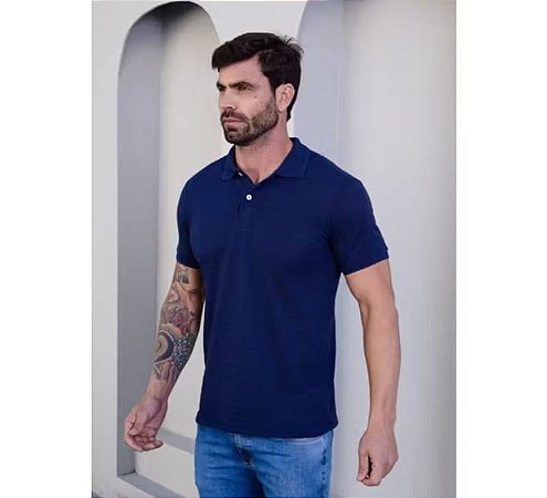 Camisa polo masculina, tricot premium, tamanho M.