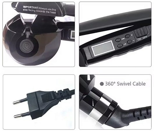 Modelador de cachos, temperatura ajustável, bivolt.