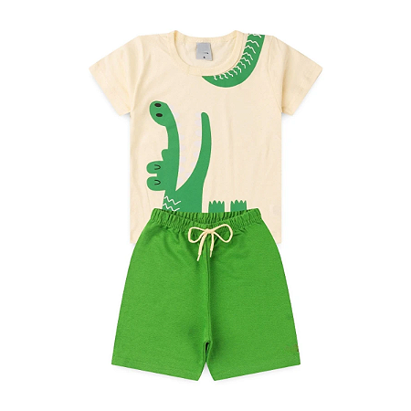 Conjunto Camiseta e Bermuda Masculino Infantil Alligator