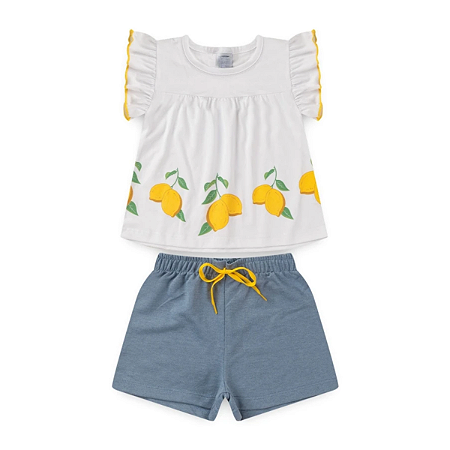 Conjunto Blusa e Short Infantil Feminino Shiny Lemons