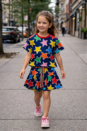 Conjunto Menina Infantil Casual Camiseta e Short