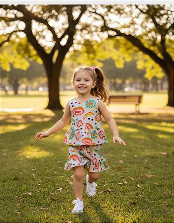 Conjunto Infantil Menina Verão Blusa e Short