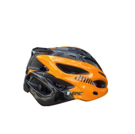 CAPACETE MTB 55/58 PRETO/LARANJA C/LED