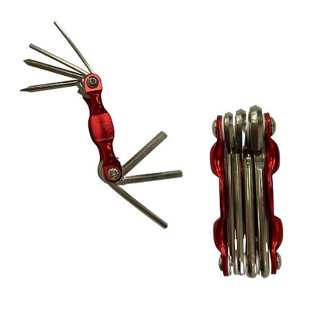 FERRAMENTA CANIVETE 07-FUNCOES ALUM. VERMELHO