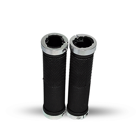 MANOPLA MTB EMBORRACHADA PRETO C/ANEL ALUM POLIDO