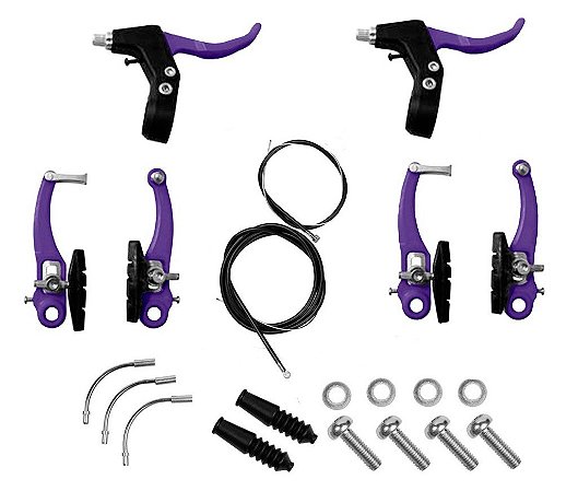 JG. FREIO V.BRAKE NYLON CTL C/MAC+CABO+COND. ROXO