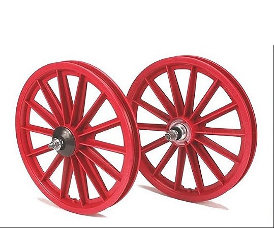 JG. DE RODA NYLON ARO 16 VERMELHA C/EIXO