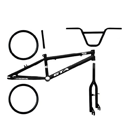 KIT BMX GTA 20 CX 2-KITS ACO. PRETO -QUADRO+GRF+ARO+GUI+CAN-ABR