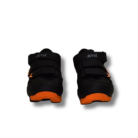 SAPATILHA MTB 3 VELCROS STN RACING 42-BR PTO/LARANJA
