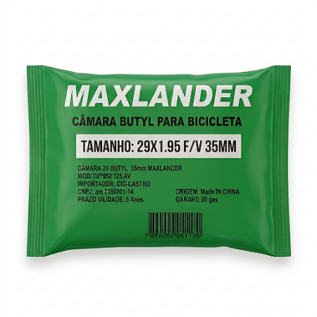 CAMARA 29 MAXLANDER F/V VALV. PRESTA 35-MM PAREDE BAIXA AROS ACE/EXTREME