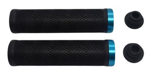 MANOPLA MTB EMBORRACHADA PRETO C/ANEL ALUM AZUL