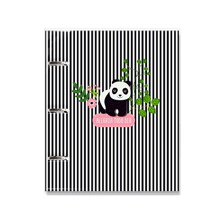 Caderno Argolado Fichário Panda