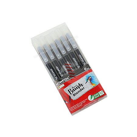 Kit Canetas Brush Pen Newpen com Blender 6 Unidades