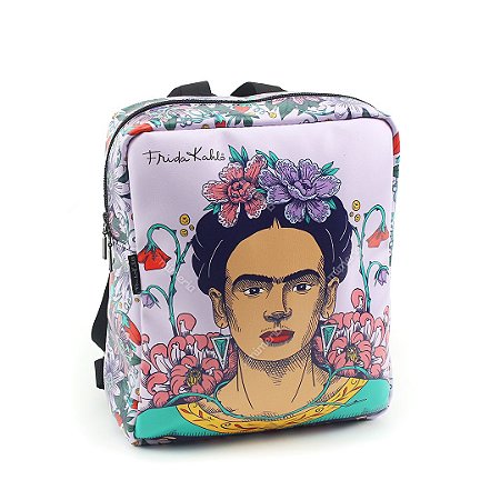 Bolsa Mochila Estampada Frida Kahlo Flor de Maracujá