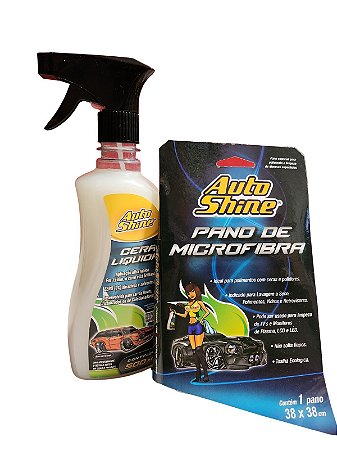 Kit Cera Liquida 500 ml + Pano de microfibra AutoShine