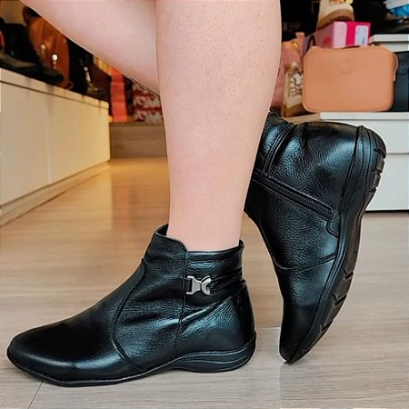 Bota Premium Couro Legítimo Preto B102 - Planet Shoes Net - calçados  femininos - Tênis casual feminino
