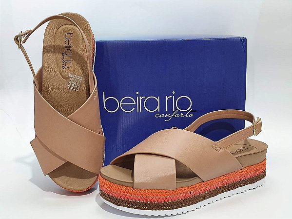 Sandália flatform Beira rio conforto 8378409 nude - Planet Shoes Net -  calçados femininos - Tênis casual feminino
