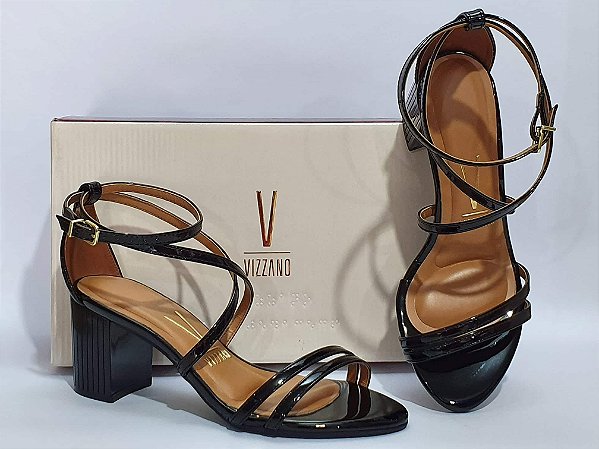 sandalia salto quadrado