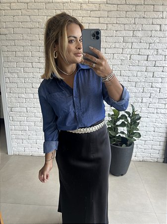 Camisa acetinada Jeans