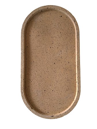 Bandeja decorativa de cimento - Terra com respingo preto