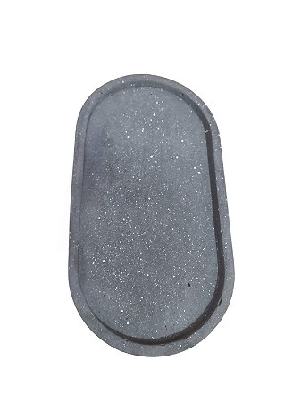 Bandeja decorativa de cimento - Cinza escuro com respingo branco