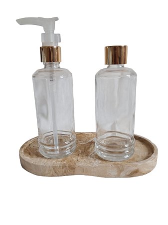 Kit Para Banheiro Bandeja Aromatizador Porta Sabonete