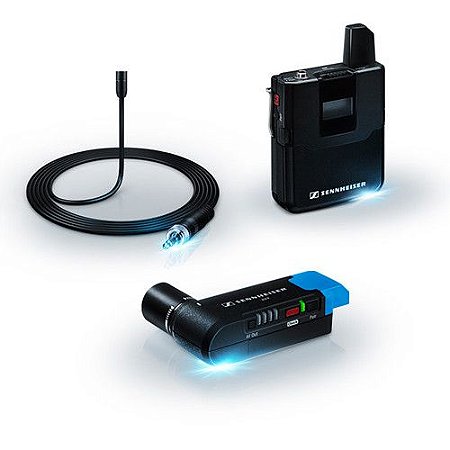 Sennheiser AVX-MKE2 SET Sistema de microfone de lapela sem fio para montagem em câmera digital (1,9 GHz)