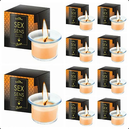 Sex Sens Vela Charm (Vela Beijável Para Massagem 20g) - Kt c/10 Und. Hot Flowers