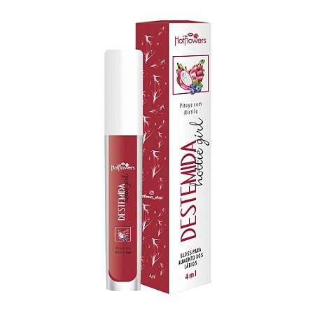 GLOSS PITAYA COM MIRTILO  HOTTIE GIRL DESTEMIDA - HOT FLOWERS