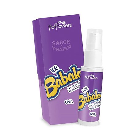 ICE BABALOO UVA - GEL BEIJÁVEL VIBRA E GELA 15G - HOT FLOWERS