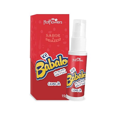 ICE BABALOO CEREJA- GEL BEIJÁVEL VIBRA E GELA 15G - HOT FLOWERS