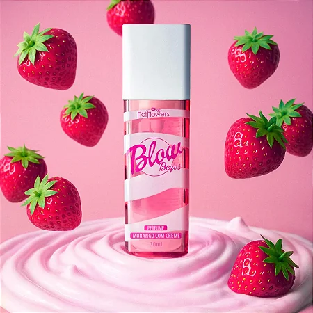 PERFUME BLOW GIRL BEIJOS MORANGO C/ CREME 30ML ORIGINAL HOT FLOWERS