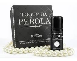 Loção Para Massagem Toque De Pérola com Colar De Pérolas Original Hot Flowers