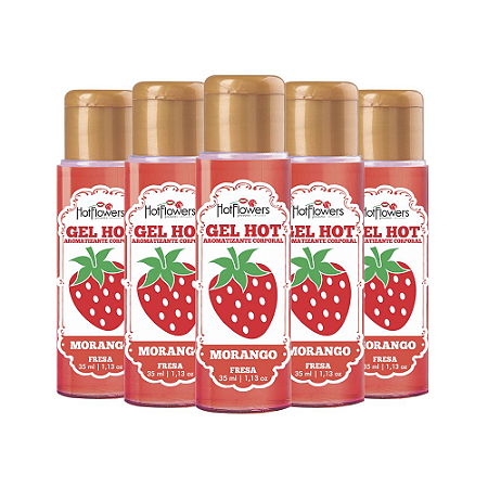 Gel Aromatizante (Morango 35ml) - kt c/ 10und. Hot Flowers