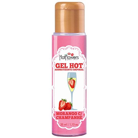 Gel Aromatizante (Morango com Champanhe 35ml). Hot Flowers