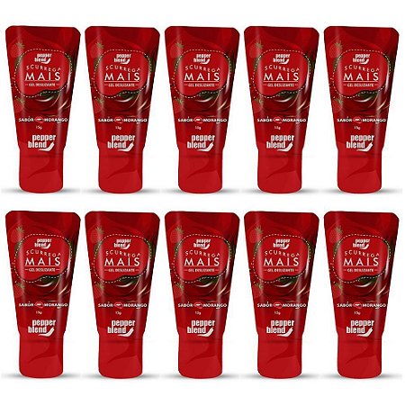 SCURREGA MAIS MORANGO (GEL COMESTIVEL) 15G CADA - KIT C/ 10 - PEPPER BLEND