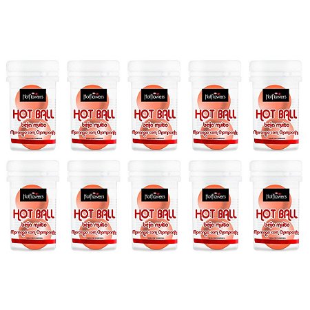 Hot Ball Dupla Beija Muito (Morango c/ Champanhe) kt c/ 10 und. Hot Flowers