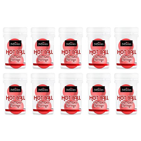Hot Ball Dupla Beija Muito (Morango) kt c/10 und. Hot Flowers