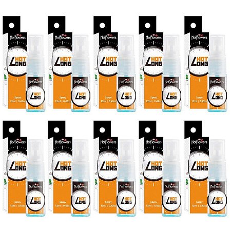 Hot Long Spray (Excitante e Retardante Masculino 12g)Kt c/10 Und. Hot Flowers