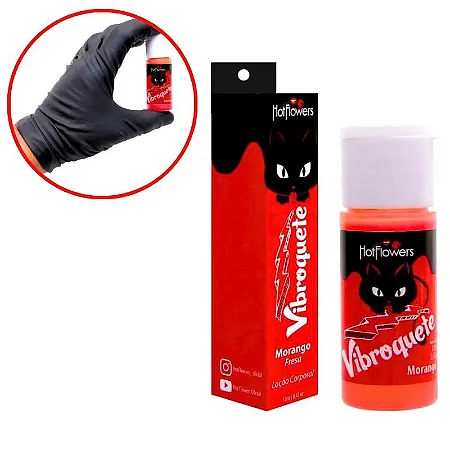 Vibroquete Morango (Vibrador Líquido 12g) Hot Flowers