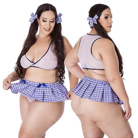 Fantasia- Estudante Maliciosa Plus Size. Hot Flowers