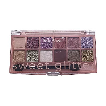 PALETA DE SOMBRA SWEET GLITTER 12 CORES (BELLE ANGEL)