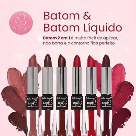 Batom Duplo Belle Angel 2 em 1: O Poder da Versatilidade nos Seus Lábios!