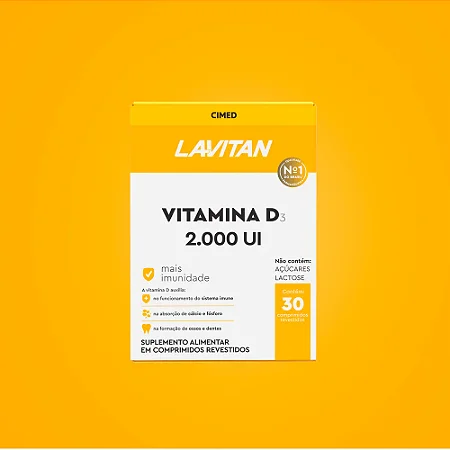Lavitan Vitamina D3 2.000 UI Mais Imunidade 30 comprmidos - CIMED