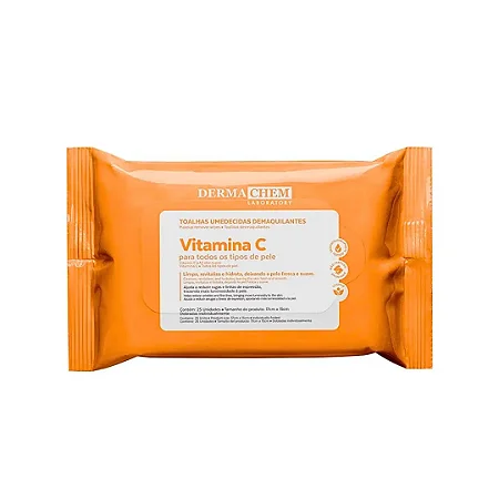 TOALHAS UMEDECIDAS DEMAQUILANTES VITAMINA C - DERMACHEM