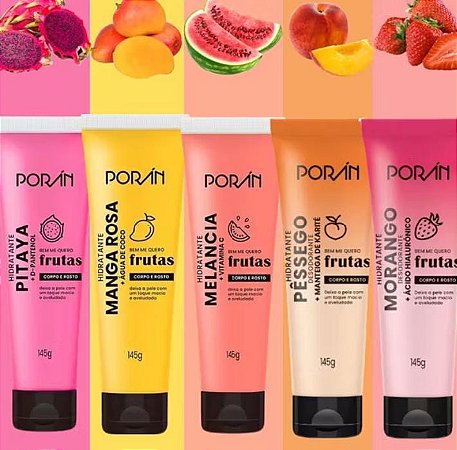 Hidratante Porán - Linha Bem Me Quero Frutas ✨ Corpo e Rosto - 145g de Puro Cuidado